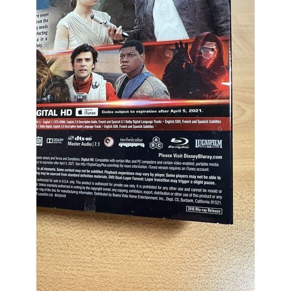Star Wars: Episode VII: The Force Awakens (Blu-ray, 2015) - Picture 5 of 6